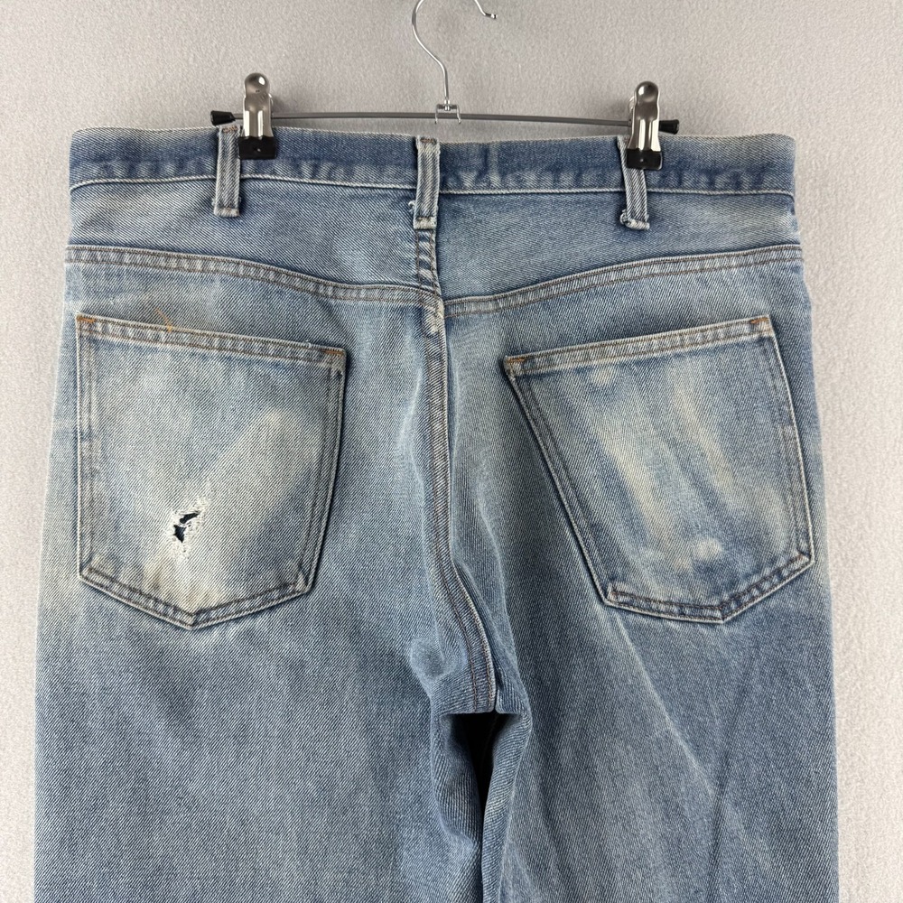 Vintage 70s Jeans Mens (Fits 34x29) Blue Denim Faded Bootcut Scoville Zip USA - Picture 11 of 16